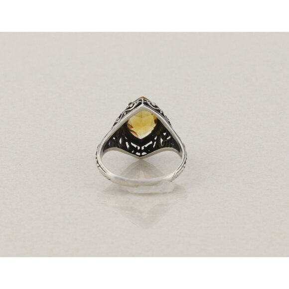 Sterling Silver Natural Citrine Ring Size 9 - Picture 6 of 8
